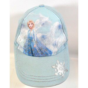 Walt Disney Frozen Baseball Cap Silver Blue Metallic Hat Child Youth One Size